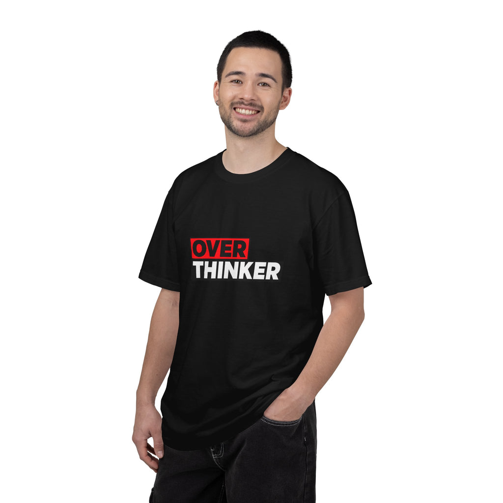 Overthinker Graphic T-Shirt — Bold Red & Black Text Tee