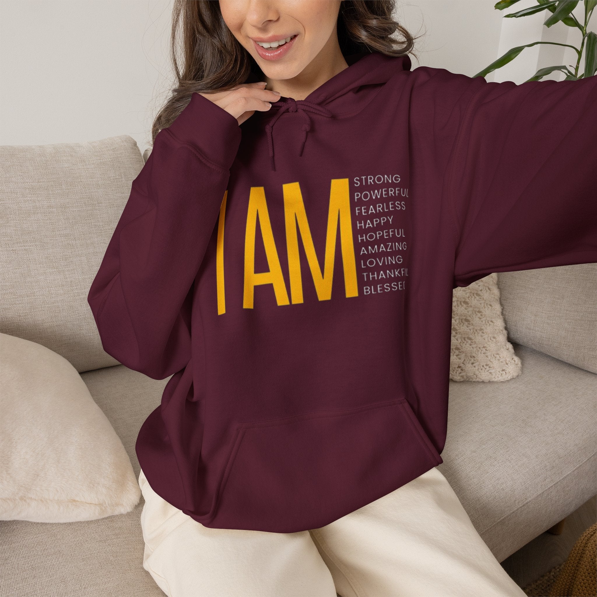 I AM Affirmation Hoodie — Inspirational Self-Love Sweatshirt