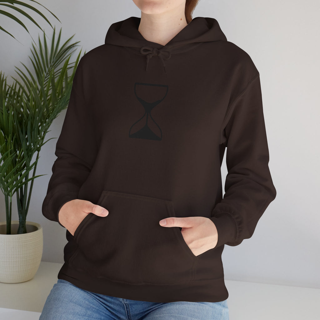 Hourglass Minimalist Hoodie — Simple Time Symbol Pullover