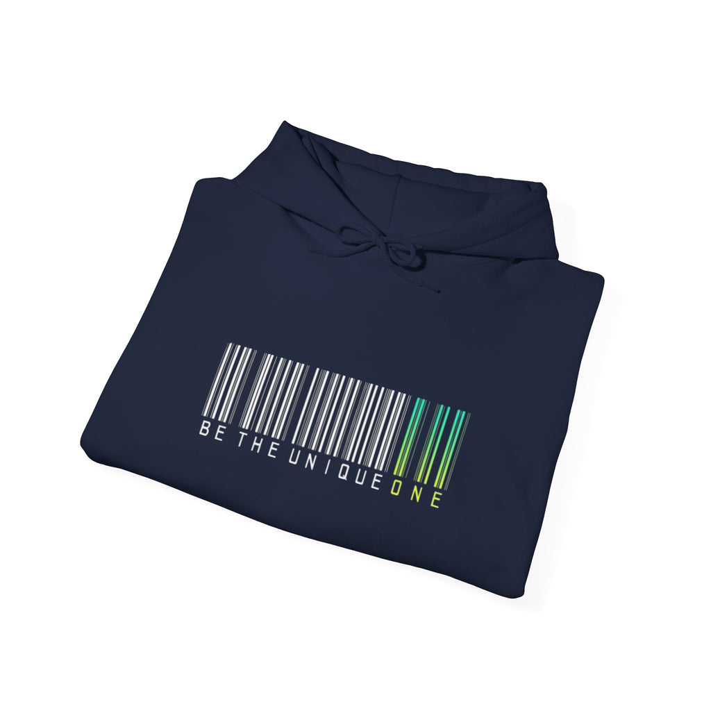 Unique One Barcode Hoodie — "Be the Unique One" Graphic Pullover