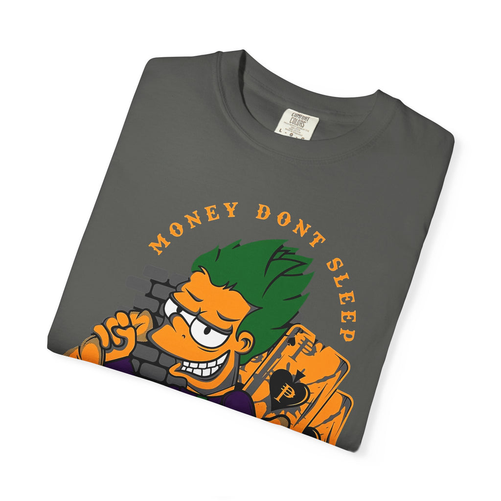 T-Shirt — 'Money Don’t Sleep' Cartoon Hustle Tee