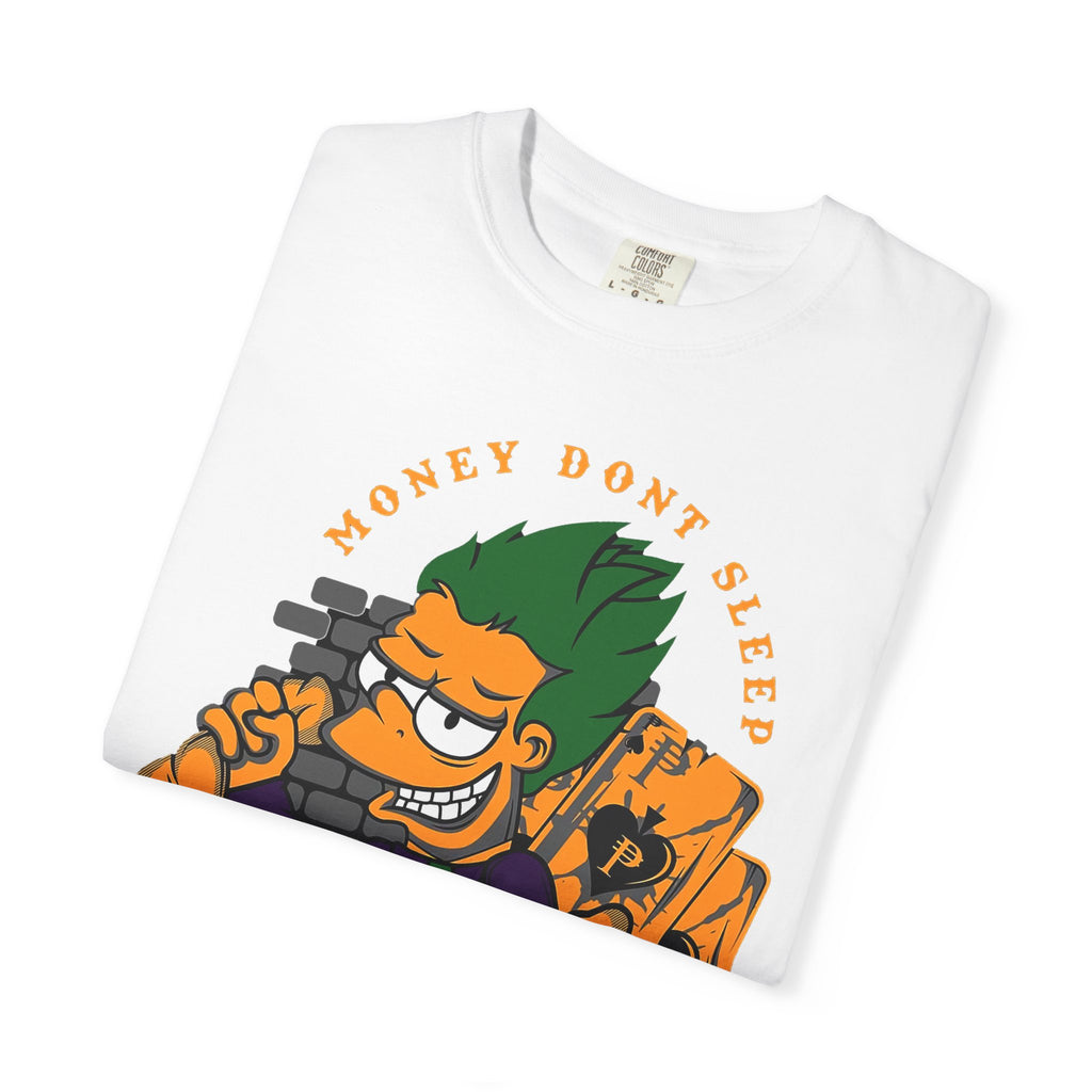 T-Shirt — 'Money Don’t Sleep' Cartoon Hustle Tee