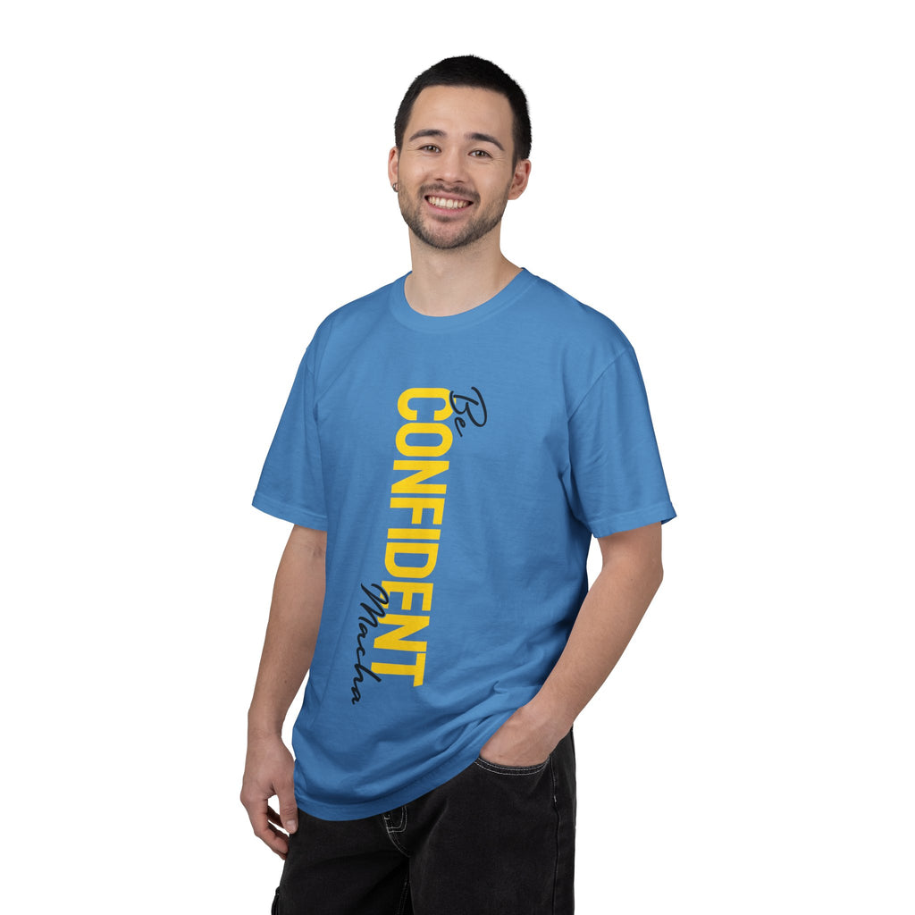 Be Confident Vertical Text T-Shirt — Motivational Graphic Tee