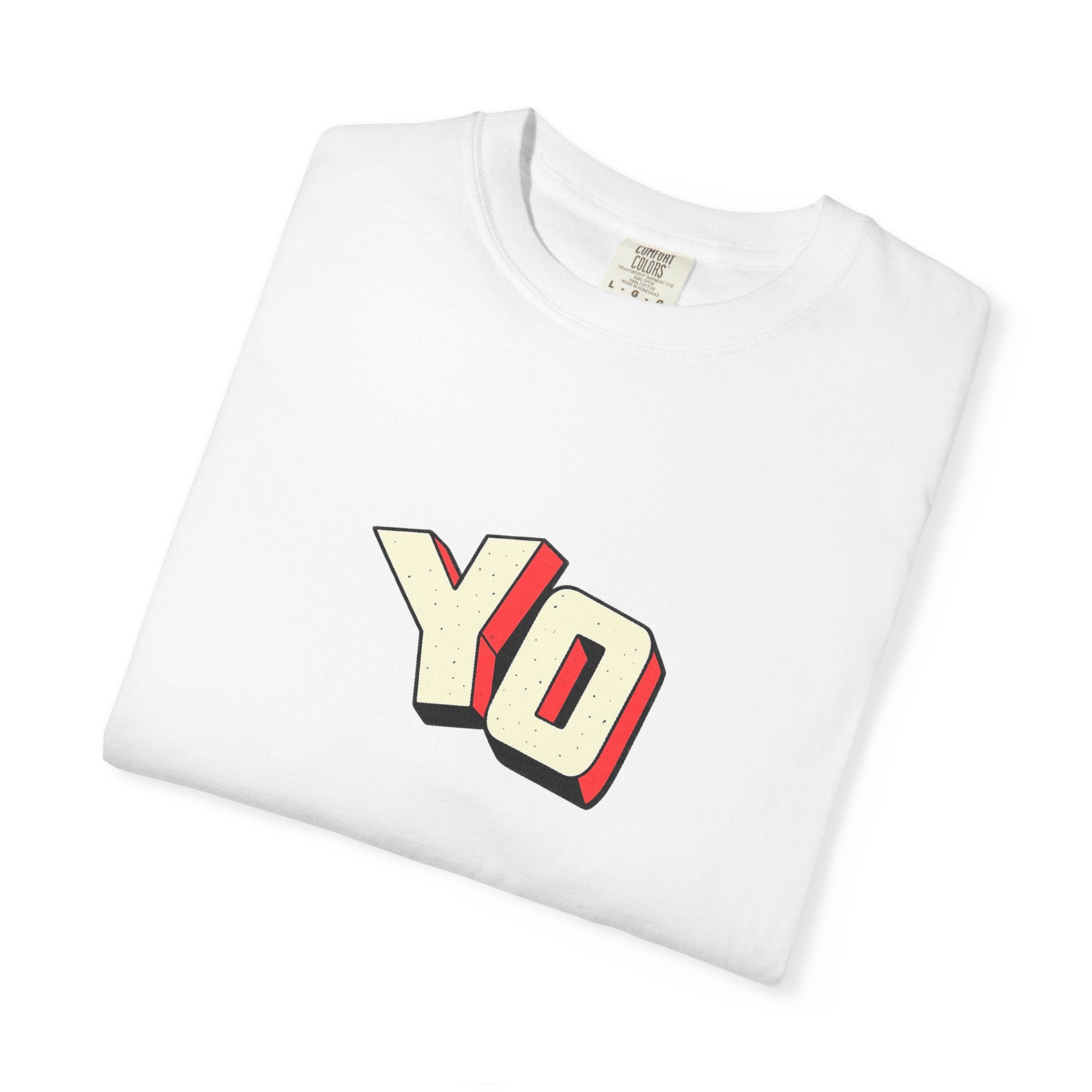 Yo Graphic T-Shirt — Retro 3D Lettering Tee