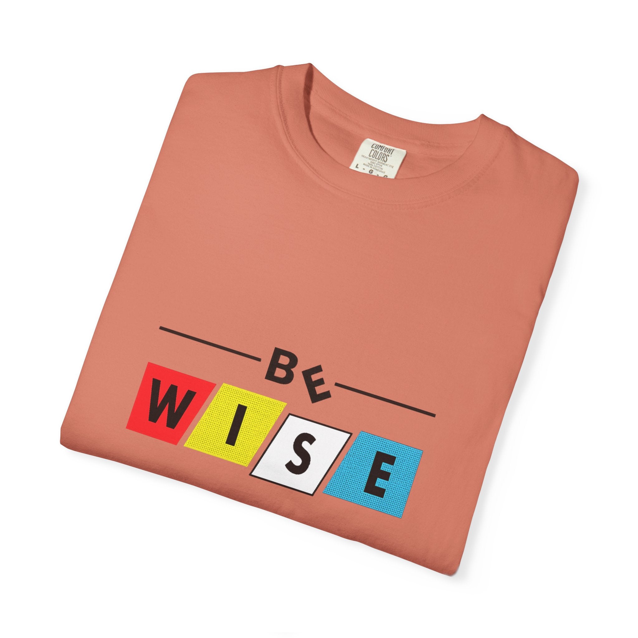 Be Wise Graphic T-Shirt — Color Block Inspirational Tee