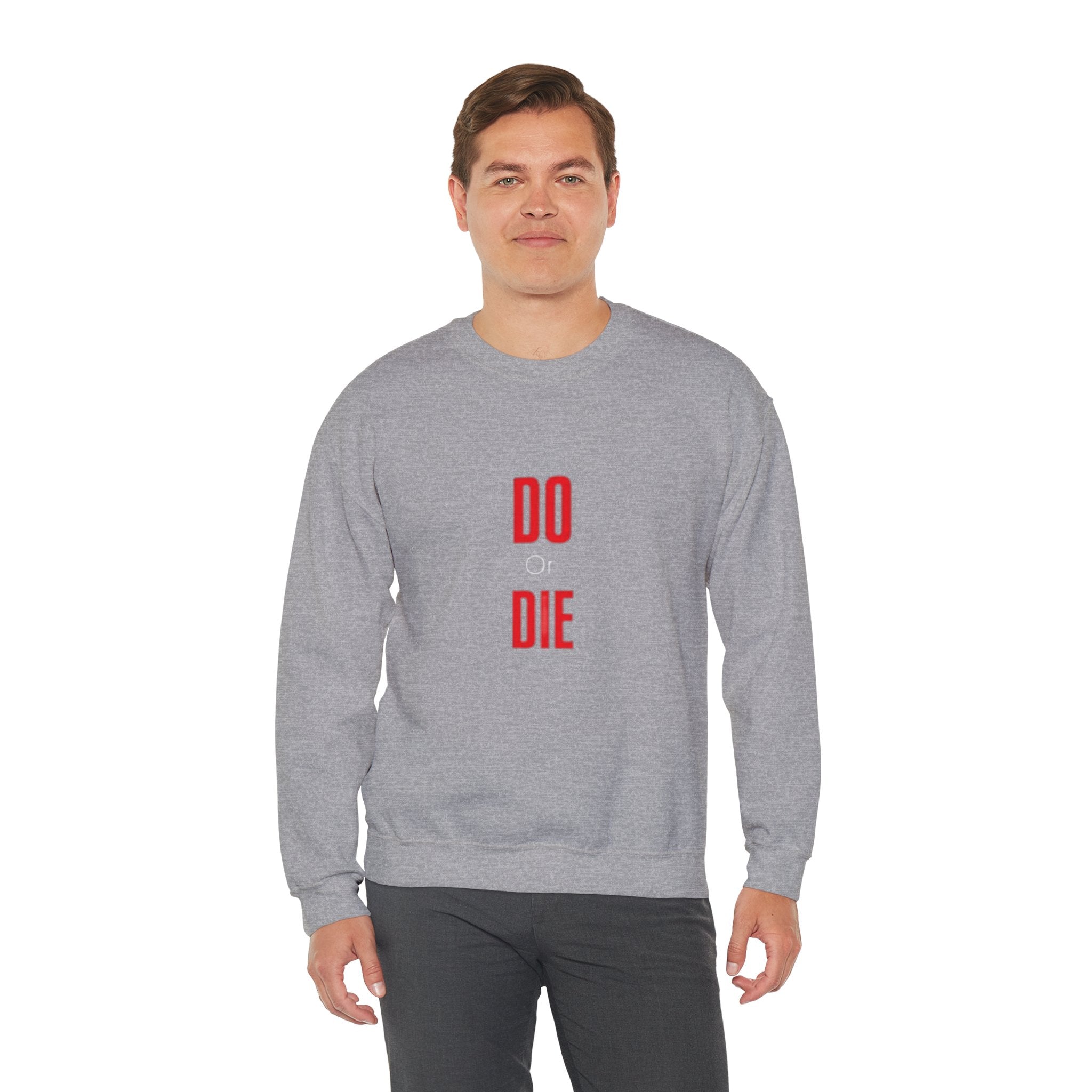 Crewneck Sweatshirt – Minimal 'DO / DIE' Red Vertical Typography