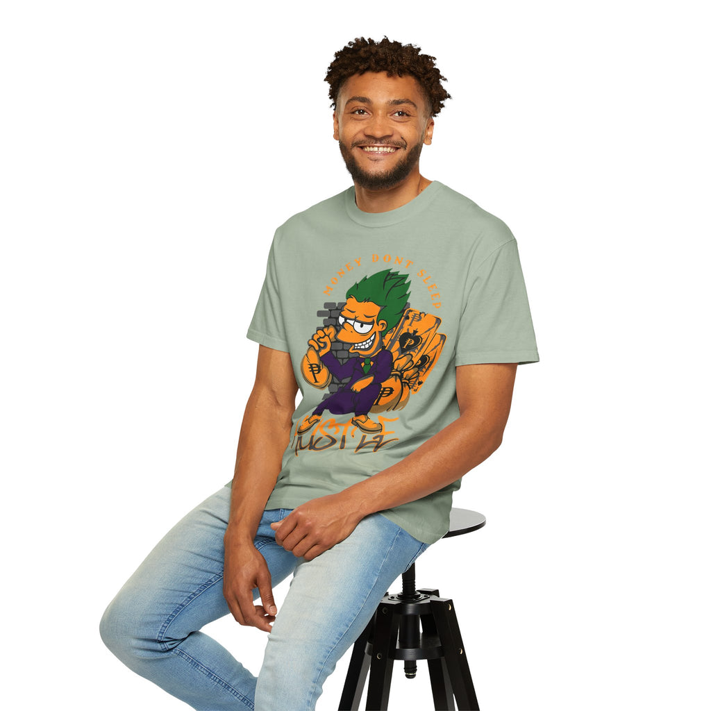 T-Shirt — 'Money Don’t Sleep' Cartoon Hustle Tee