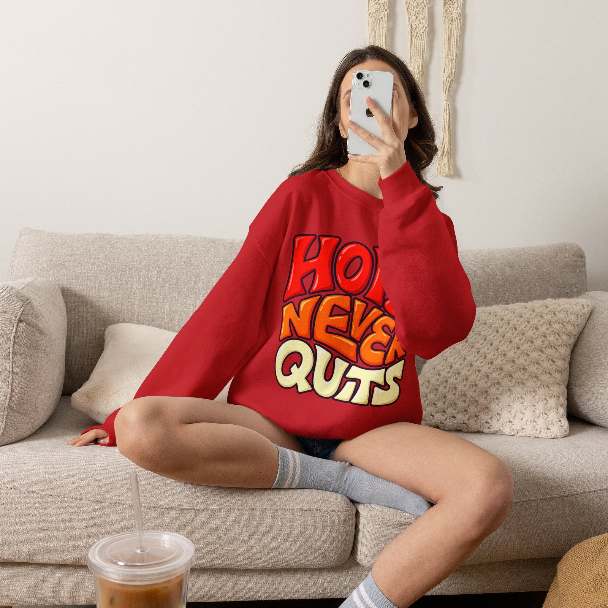 Hope Never Quits Crewneck Sweatshirt