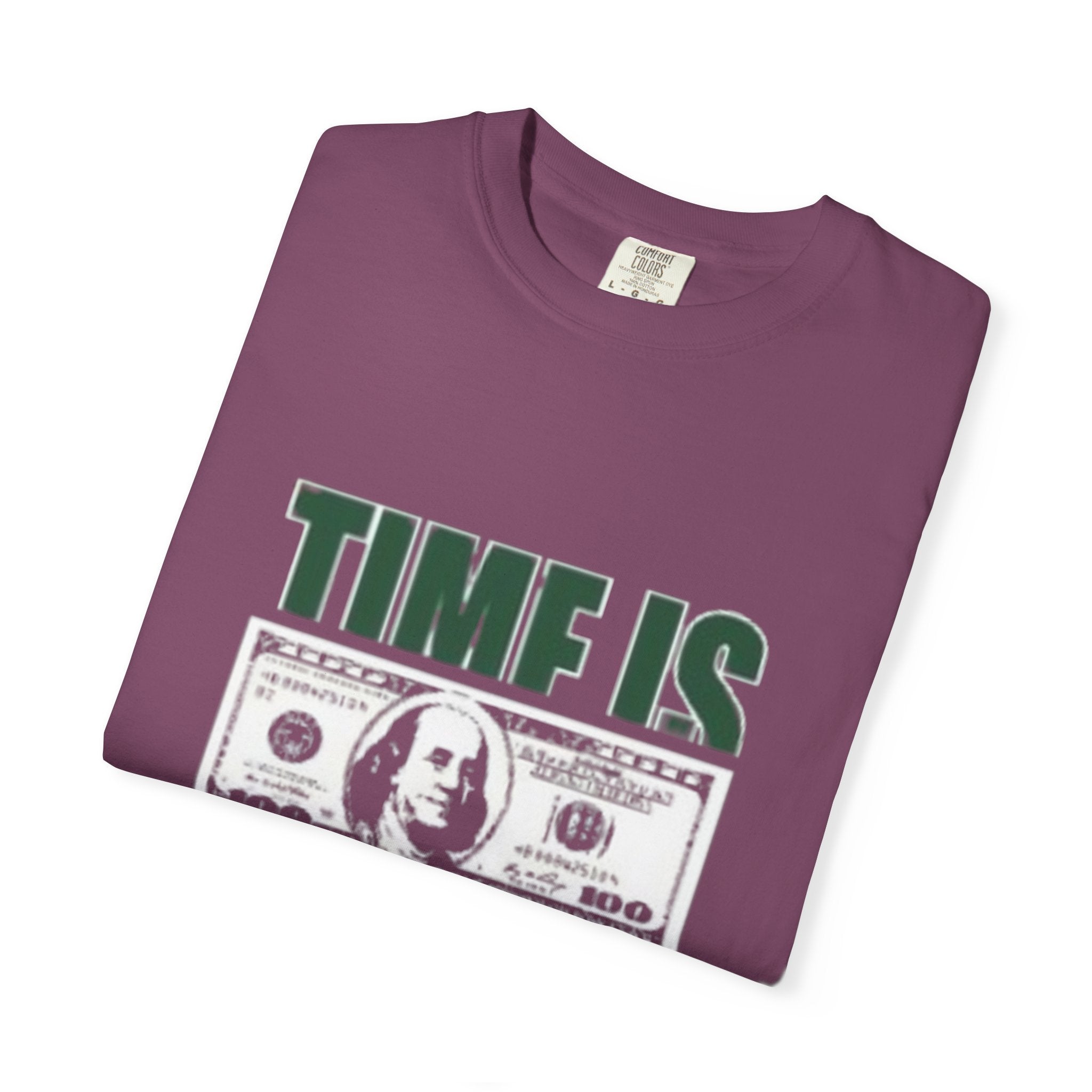 Money Vibe T-Shirt — "TIME IS" Graphic Dollar Bill Tee