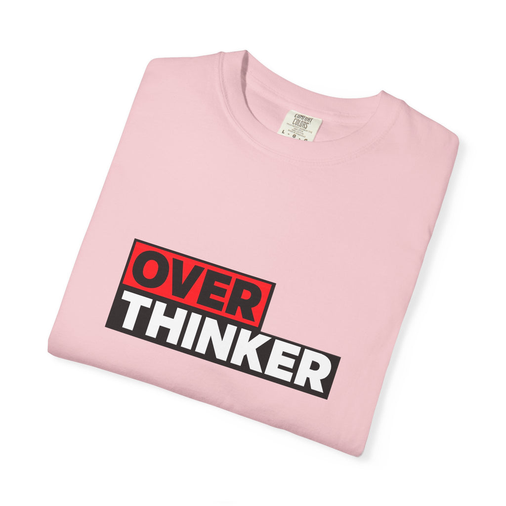 Overthinker Graphic T-Shirt — Bold Red & Black Text Tee