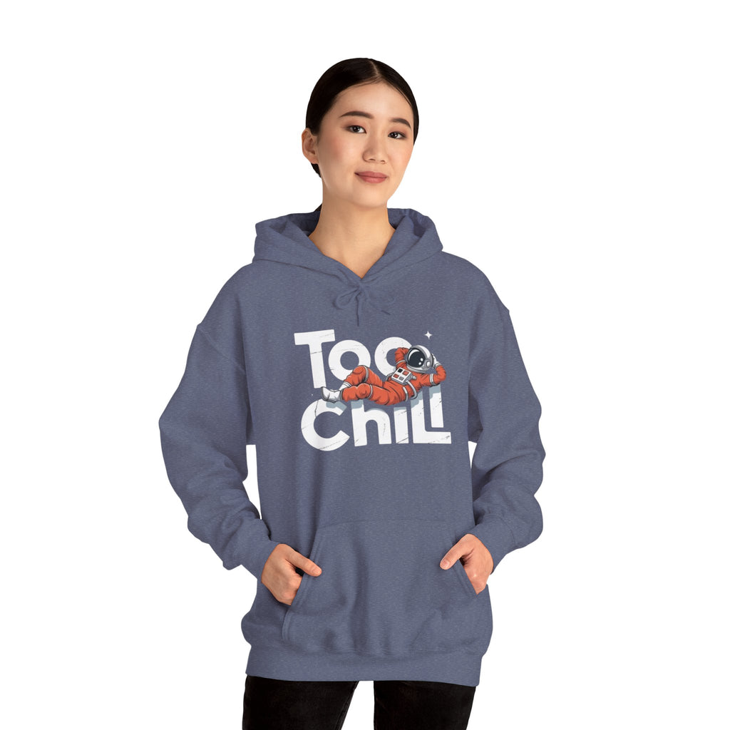Too Chill Astronaut Hoodie — Retro Space Graphic Pullover
