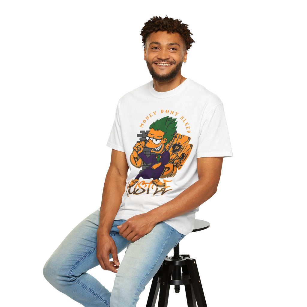 T-Shirt — 'Money Don’t Sleep' Cartoon Hustle Tee