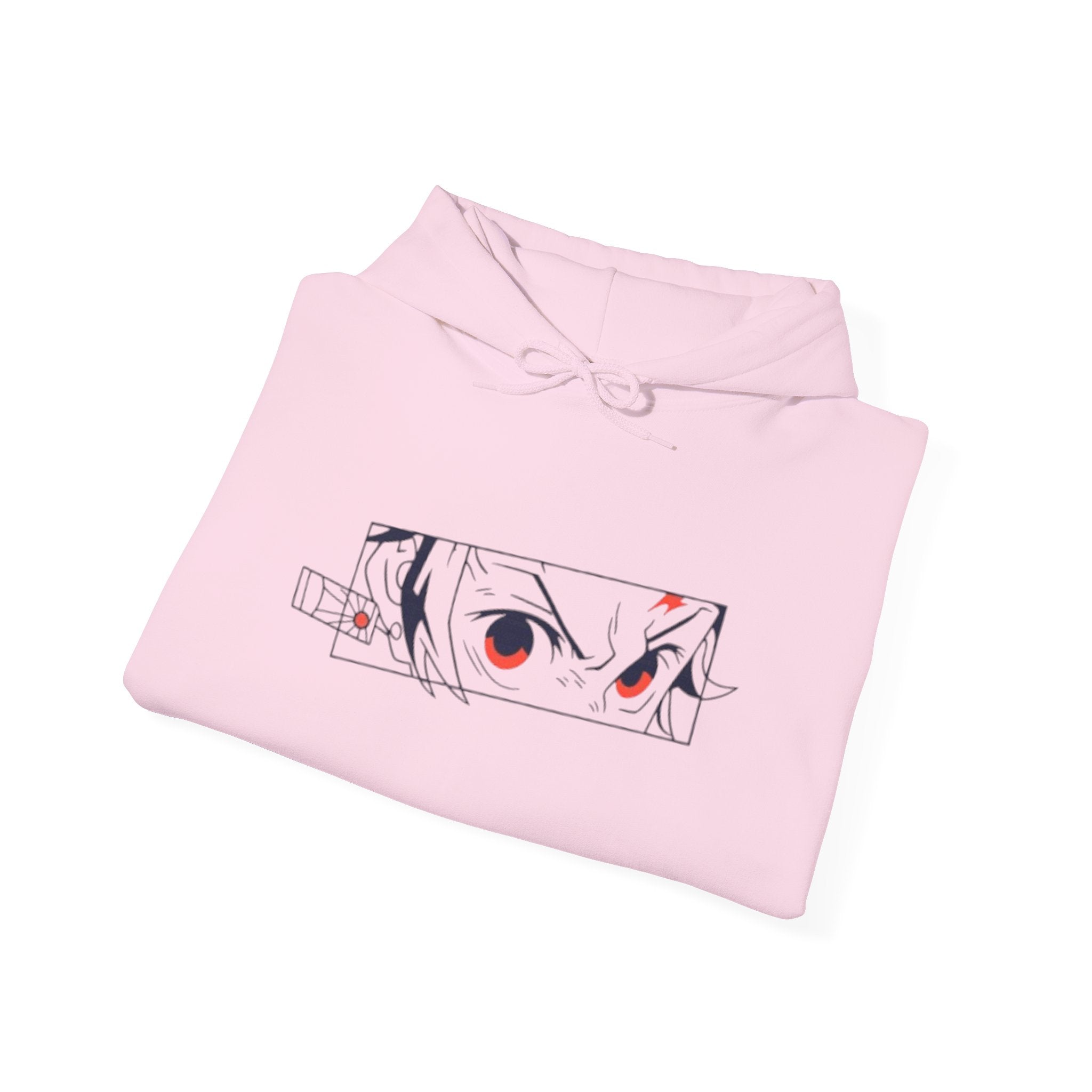 Anime Eyes Hoodie — Minimal Red & Black Manga Gaze Sweatshirt