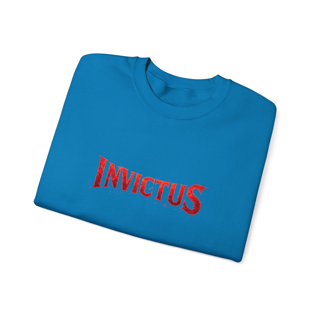 Invictus Crewneck Sweatshirt — Bold Red Script Pullover