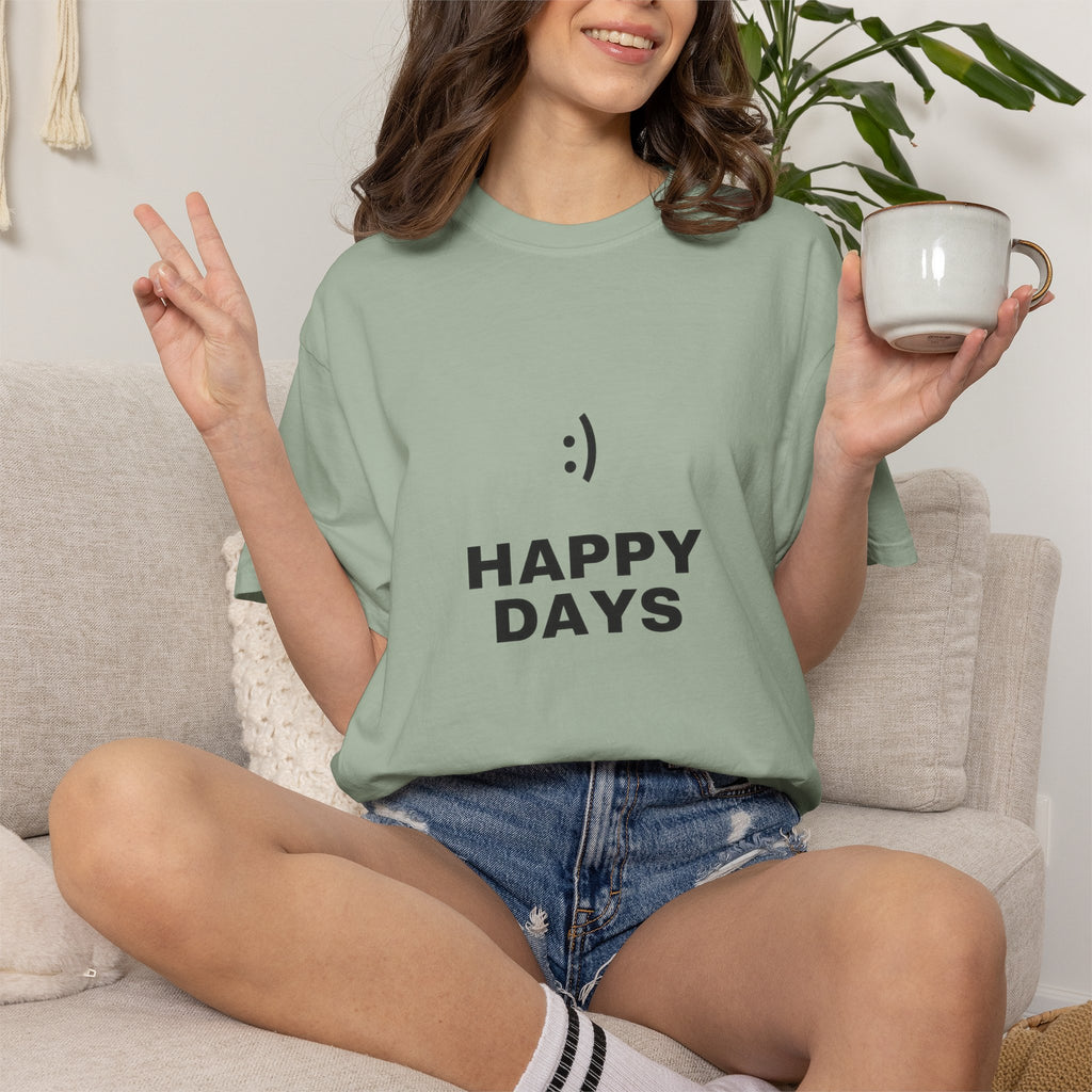 Happy Days T-Shirt — Minimal Smiley Graphic Tee