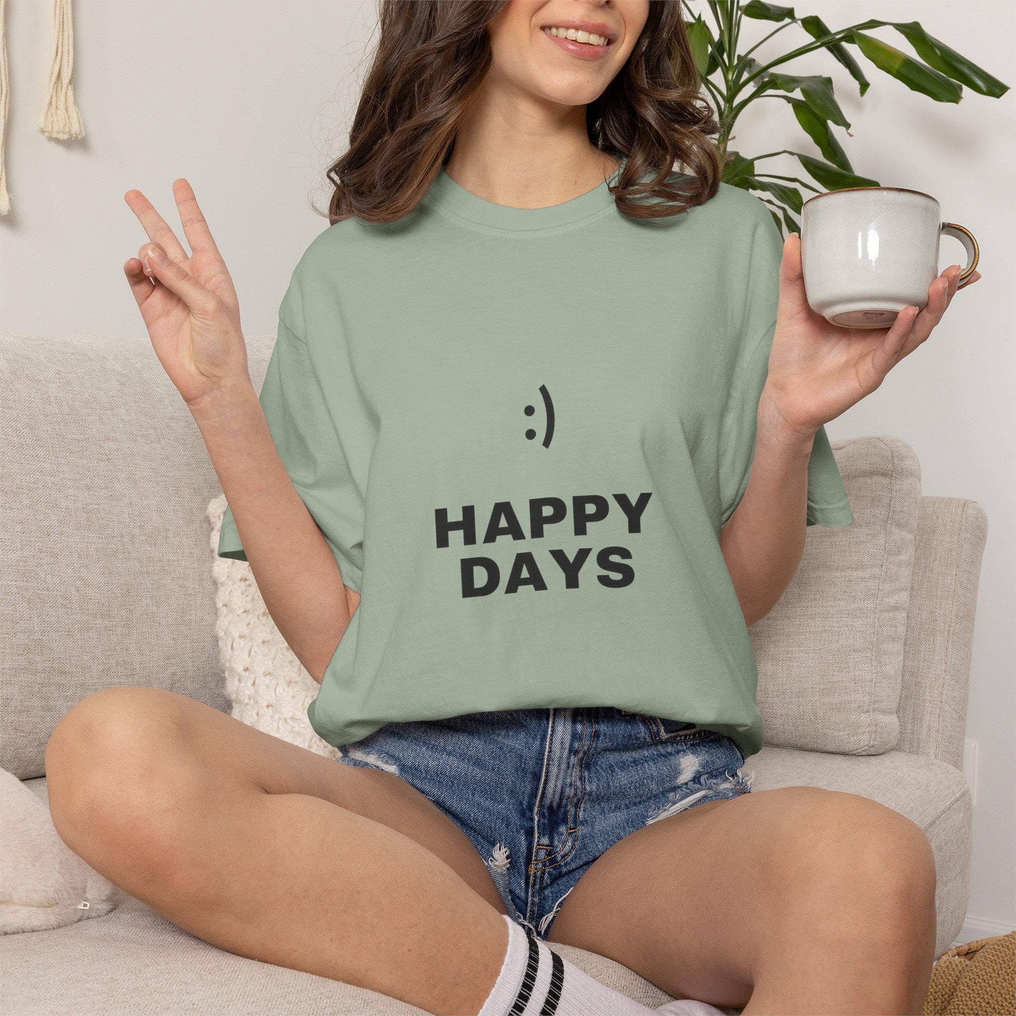 Happy Days T-Shirt — Minimal Smiley Graphic Tee