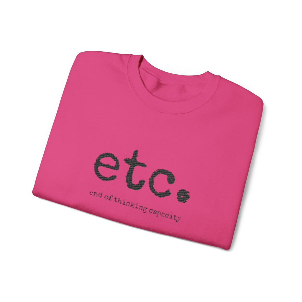 Crewneck Sweatshirt – Minimal 'etc.' Script Logo Casual Pullover