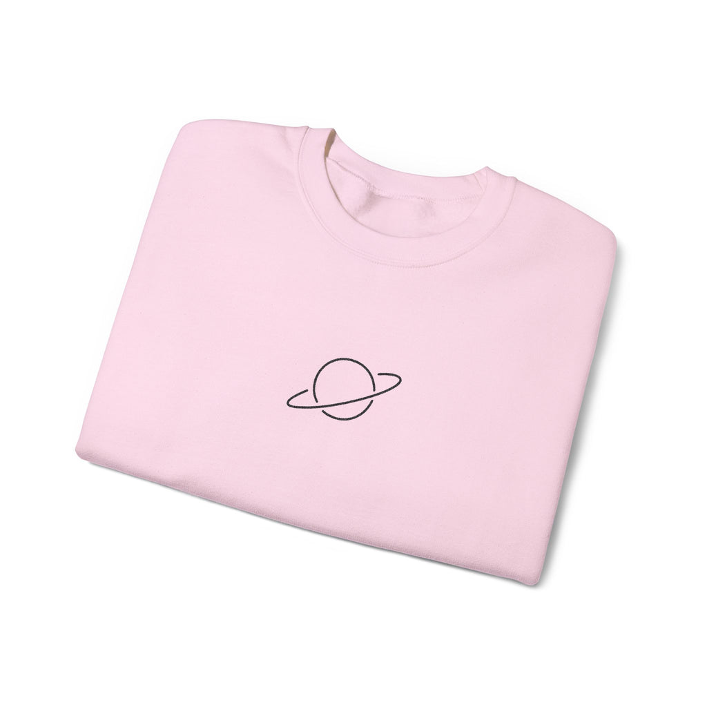 Minimal Planet Crewneck Sweatshirt Embroidered