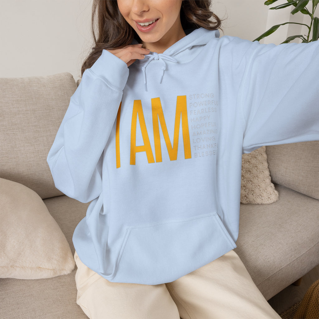I AM Affirmation Hoodie — Inspirational Self-Love Sweatshirt