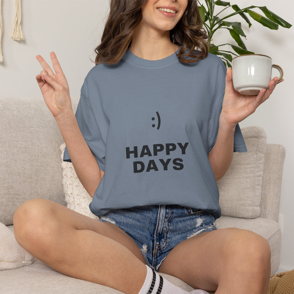 Happy Days T-Shirt — Minimal Smiley Graphic Tee