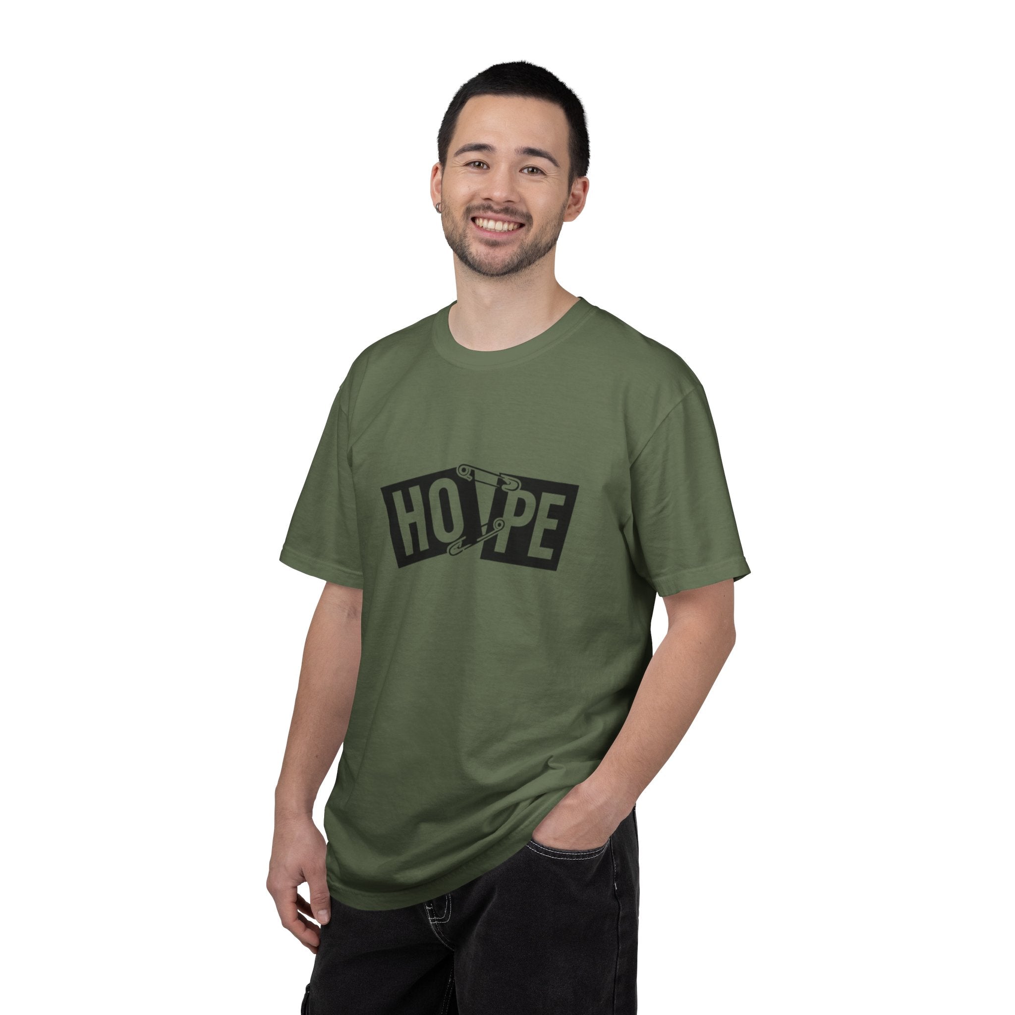 Hope Safety Pin T-Shirt — Graphic 'HOPE' Design