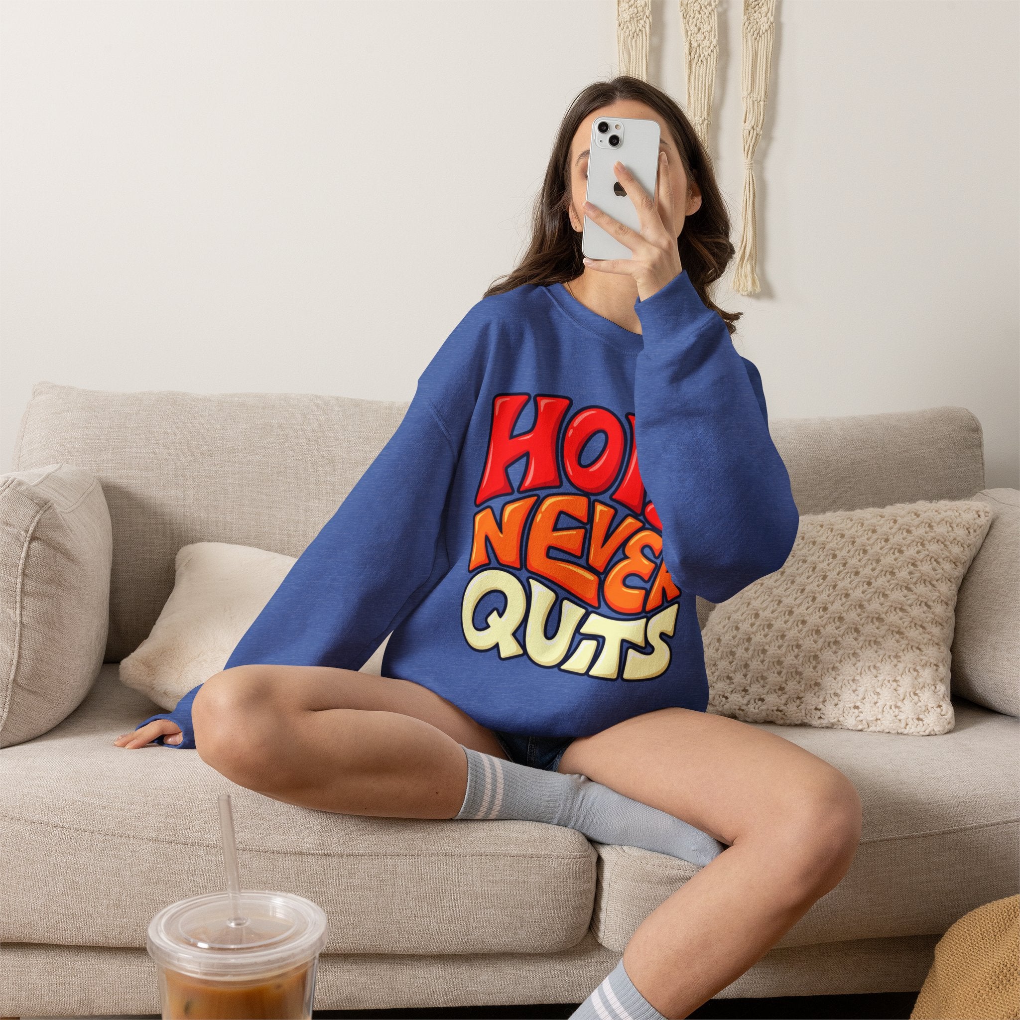 Hope Never Quits Crewneck Sweatshirt