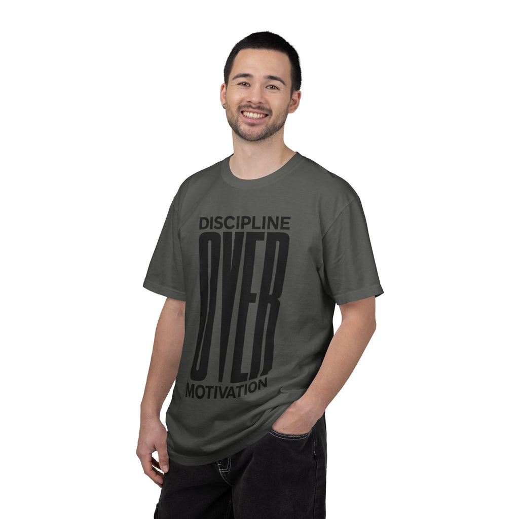 Discipline Over Motivation T-Shirt — Motivational Fitness Tee