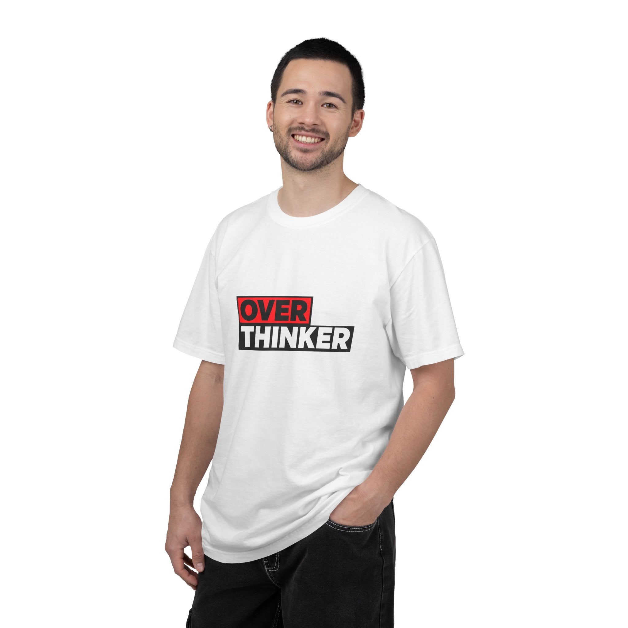 Overthinker Graphic T-Shirt — Bold Red & Black Text Tee