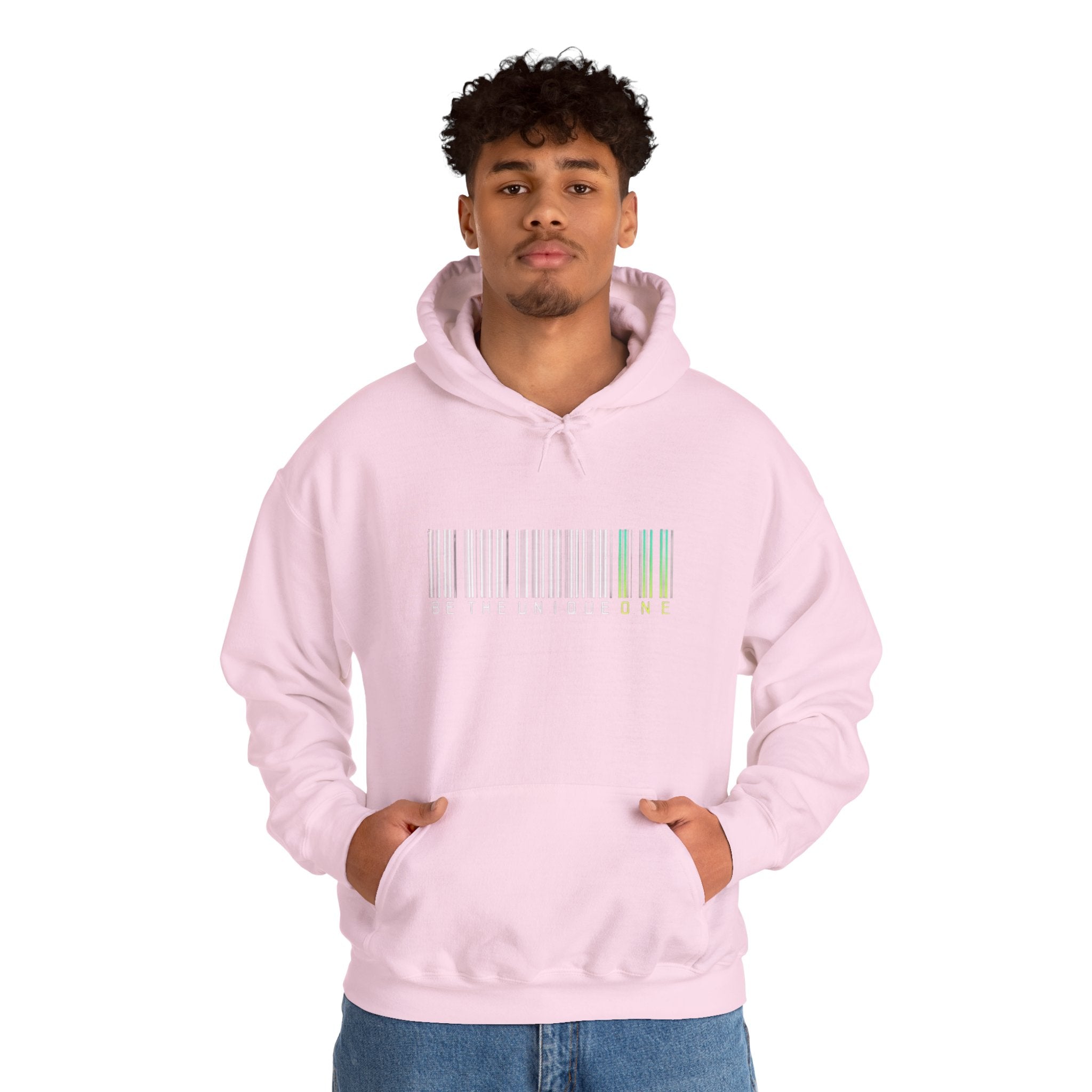 Unique One Barcode Hoodie — "Be the Unique One" Graphic Pullover