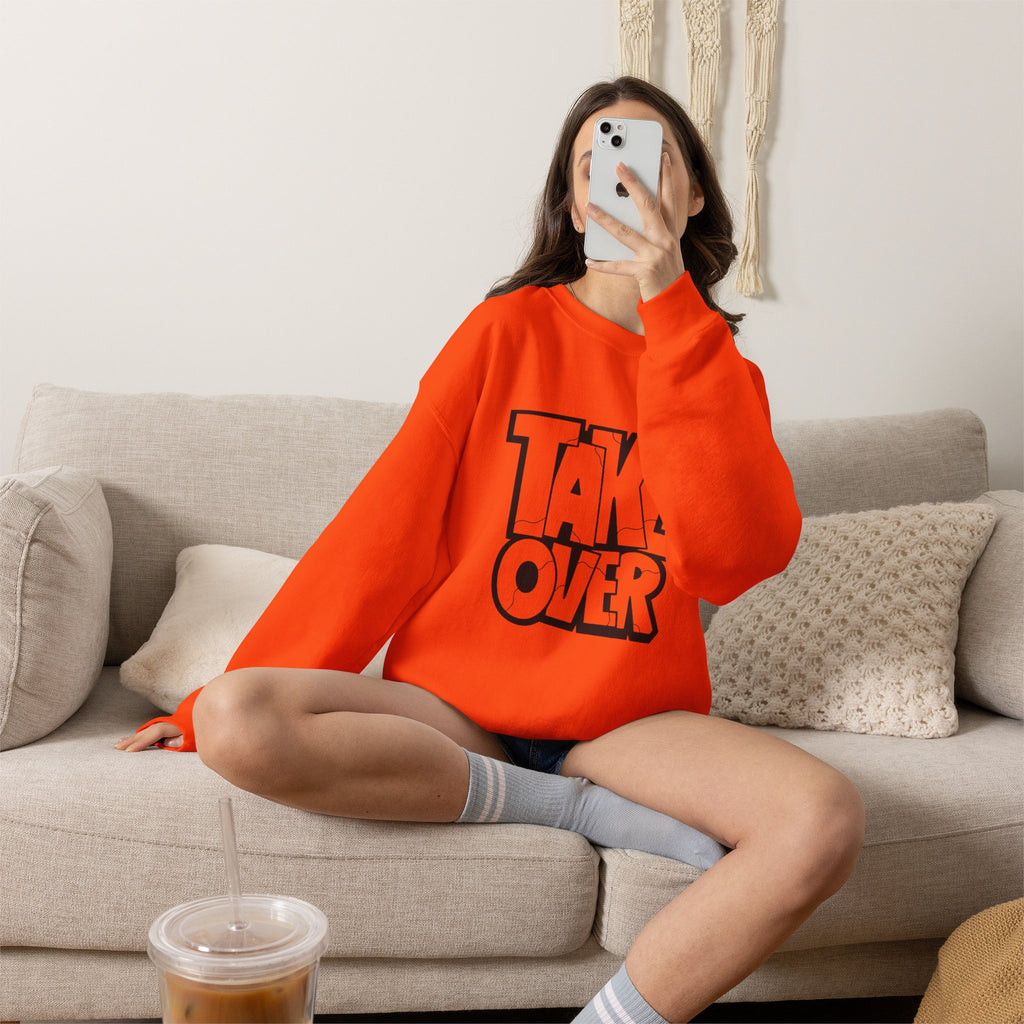 Take Over Crewneck Sweatshirt — Bold Streetwear Graphic Pullover
