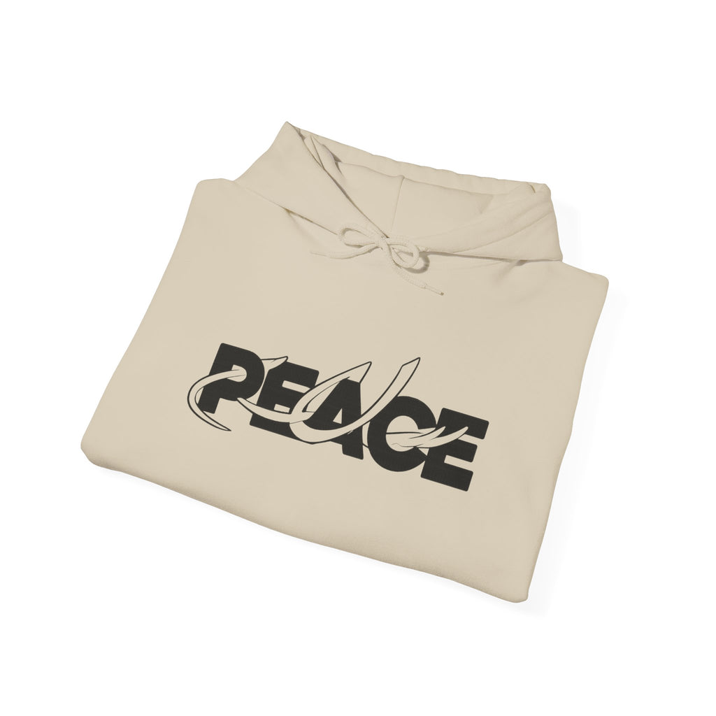 Peace Logo Hoodie — Minimal Black & White Peace Graphic Pullover