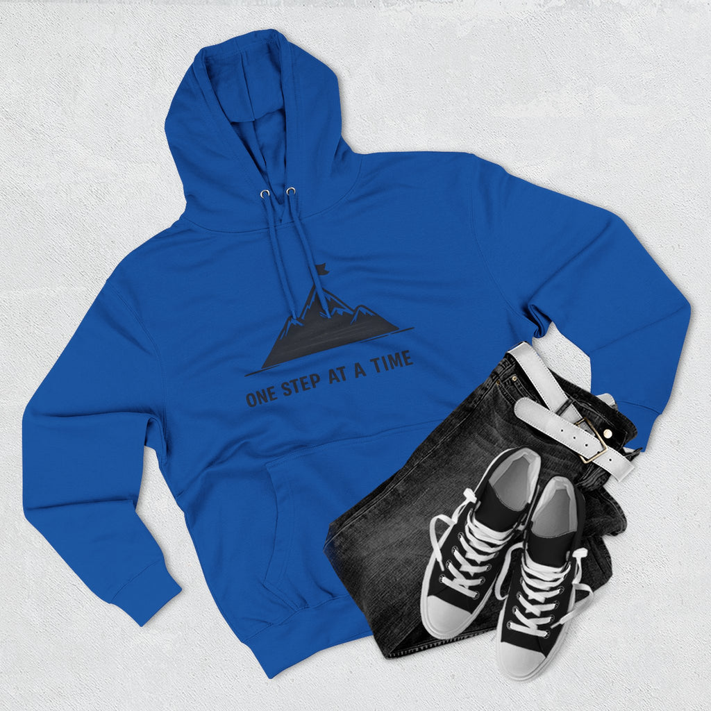 Hoodie - 'One Step at a Time' Mountain Graphic Fleece Hoodie