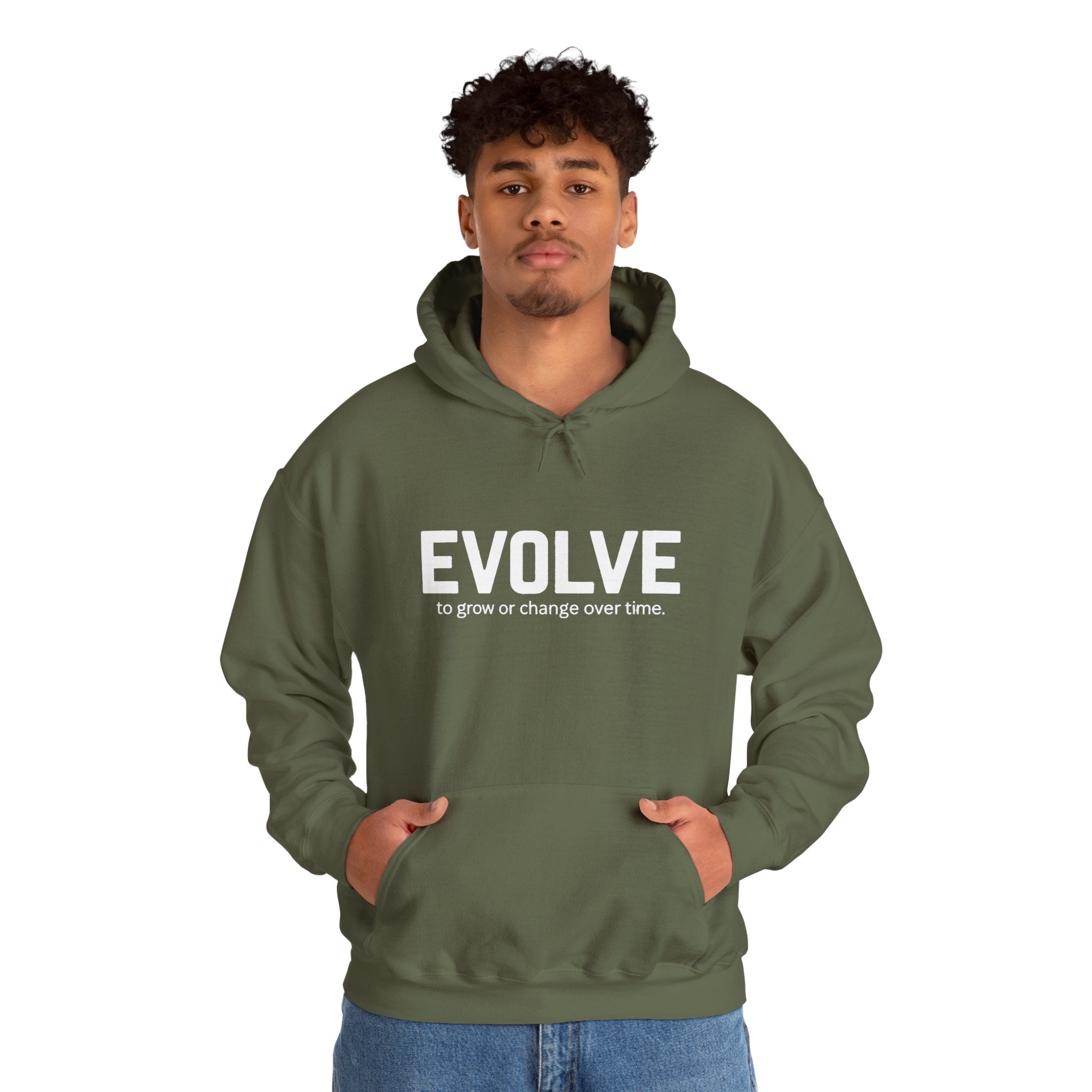 Evolve Hoodie – Inspirational "Evolve: to grow or change over time." Pullover Sweatshirt