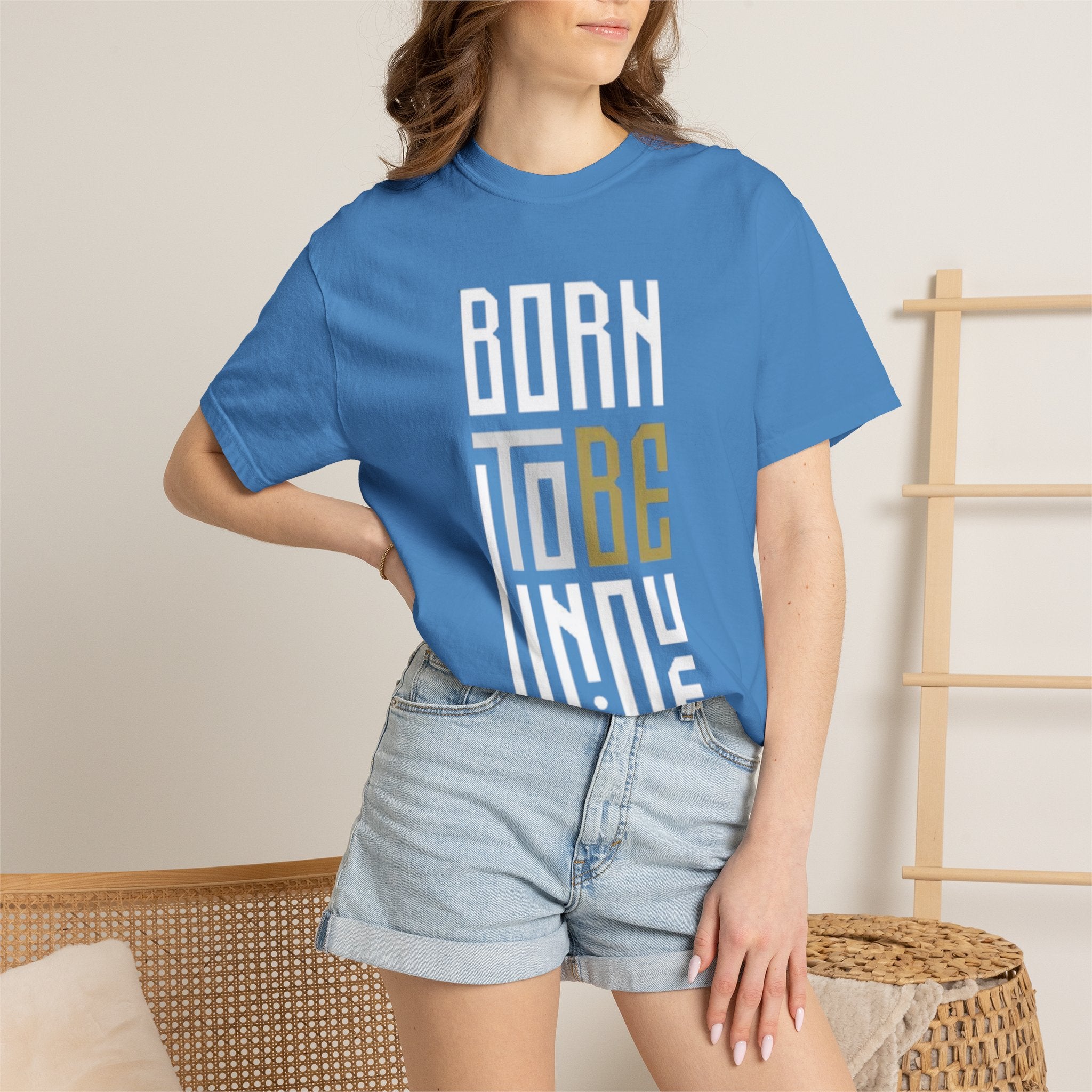 T-Shirt — "Born To Be Untile" Bold Vertical Typography Tee
