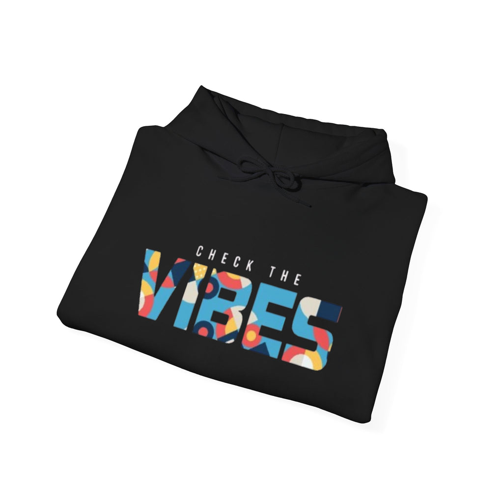 Check The Vibes Hoodie – Colorful Retro Graphic Pullover