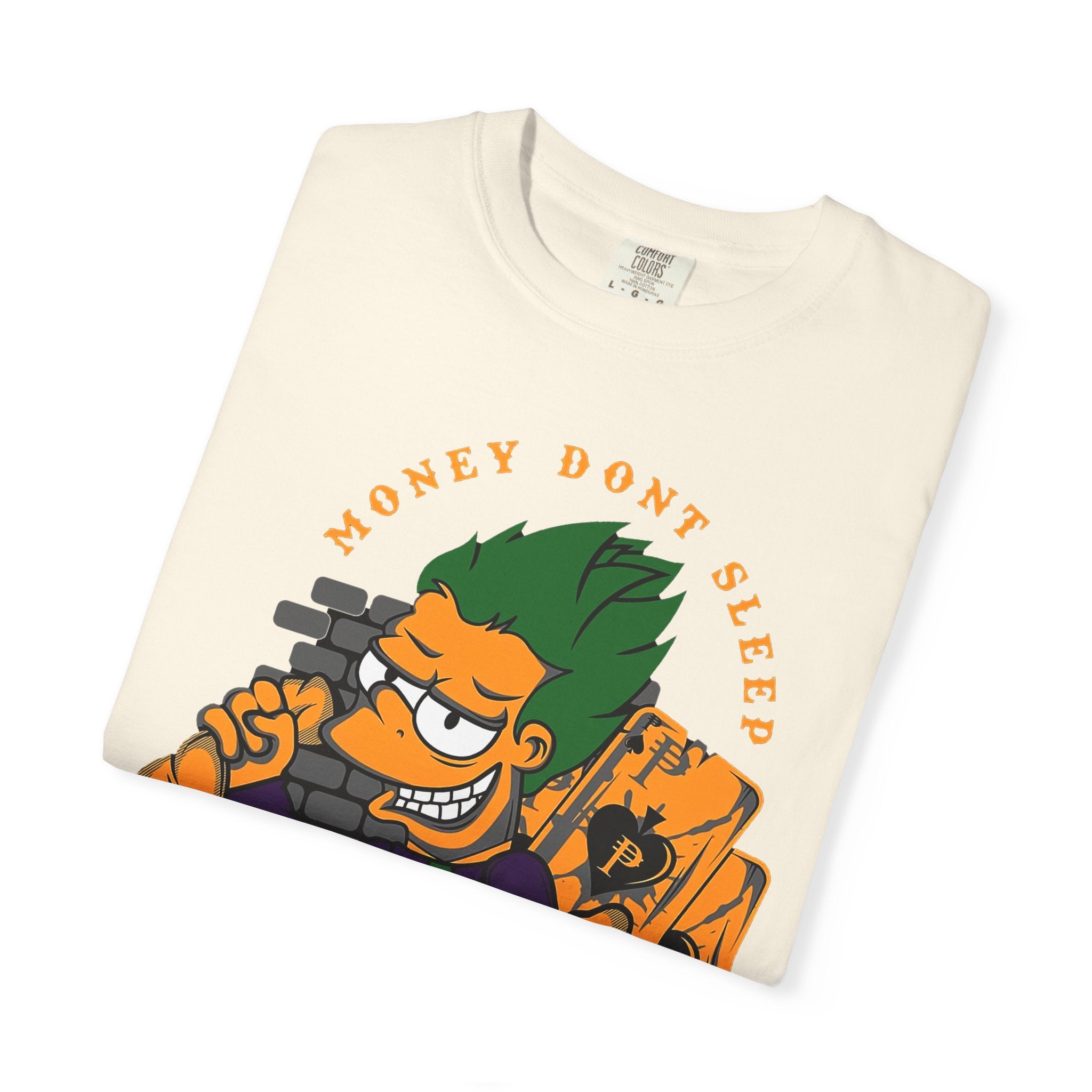 T-Shirt — 'Money Don’t Sleep' Cartoon Hustle Tee