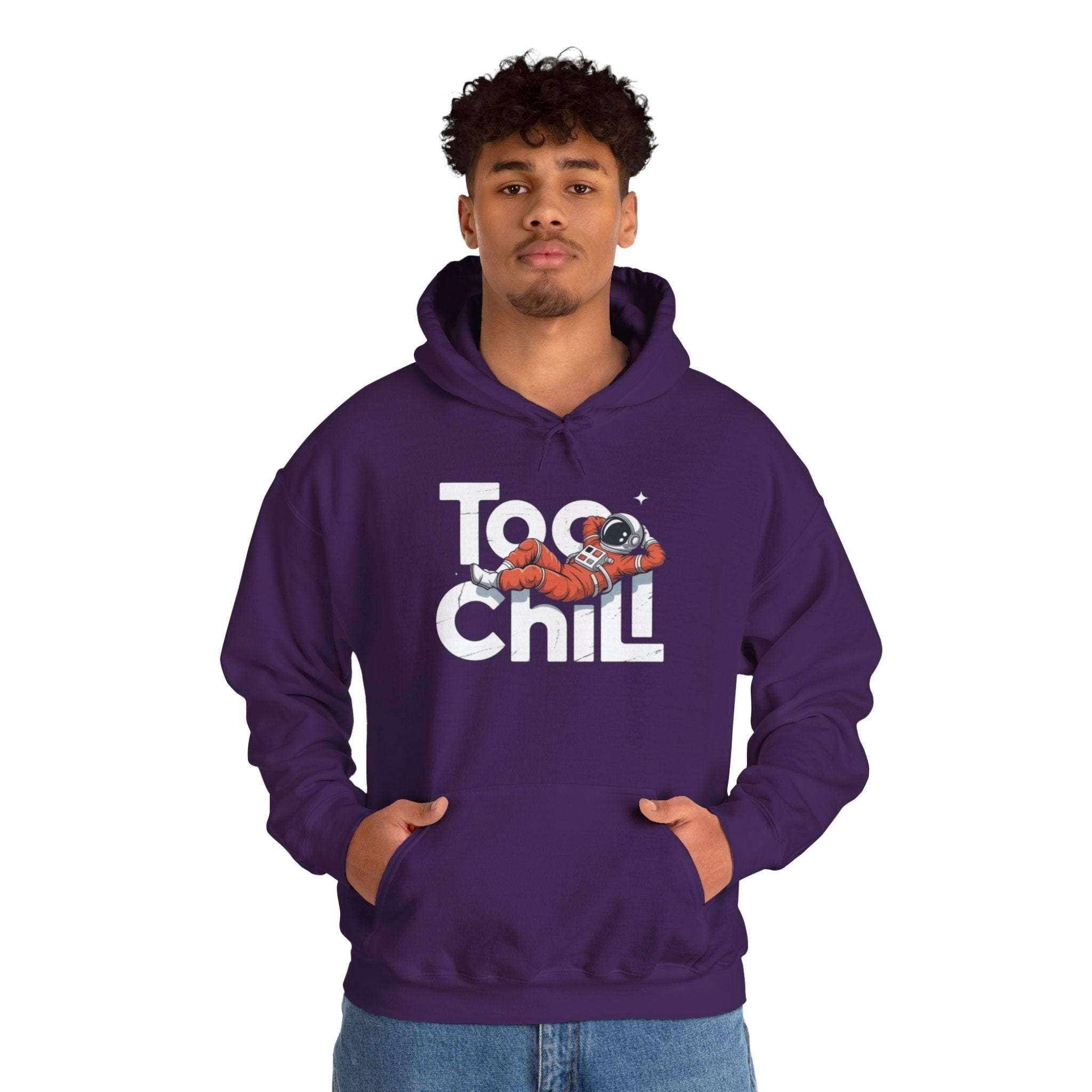 Too Chill Astronaut Hoodie — Retro Space Graphic Pullover