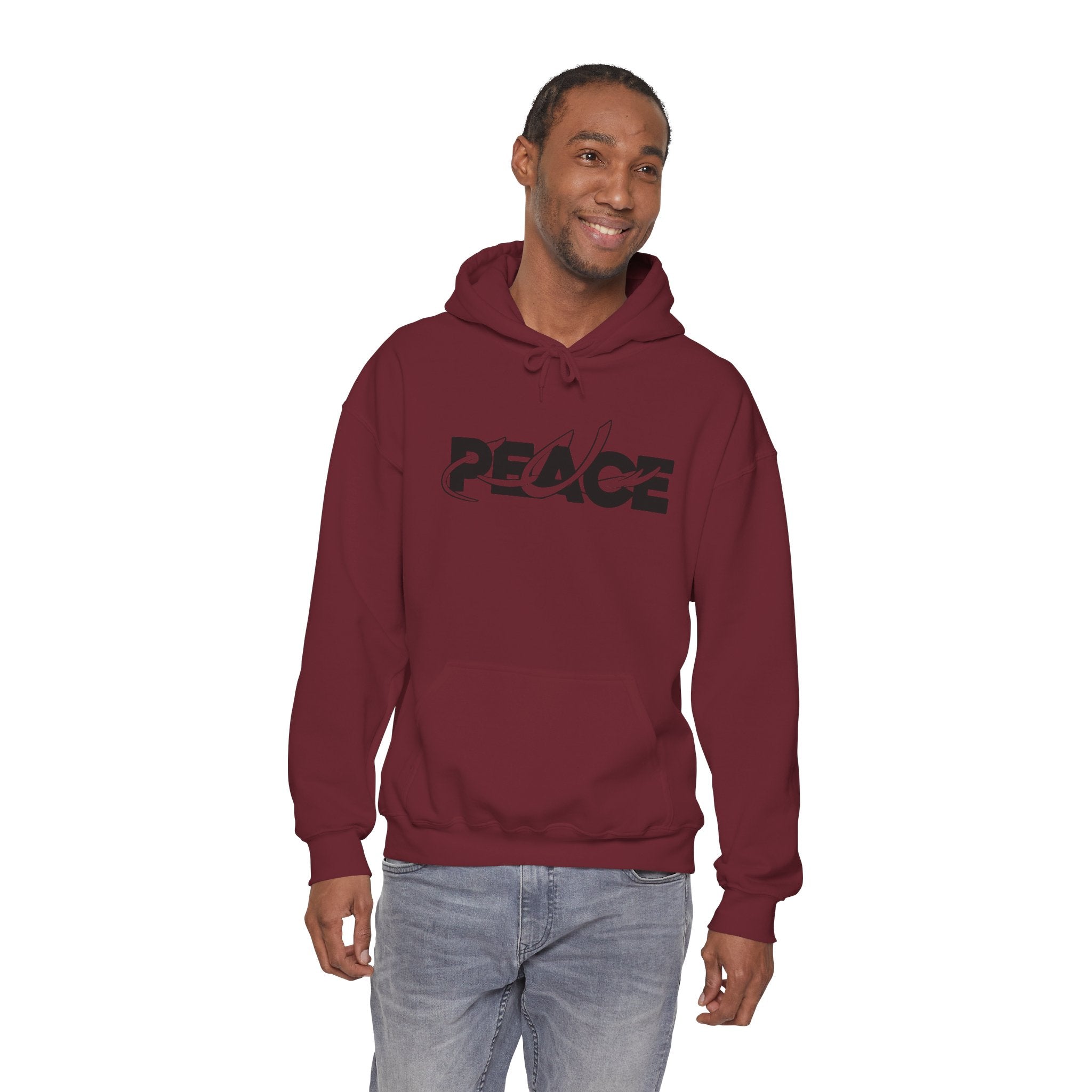 Peace Logo Hoodie — Minimal Black & White Peace Graphic Pullover