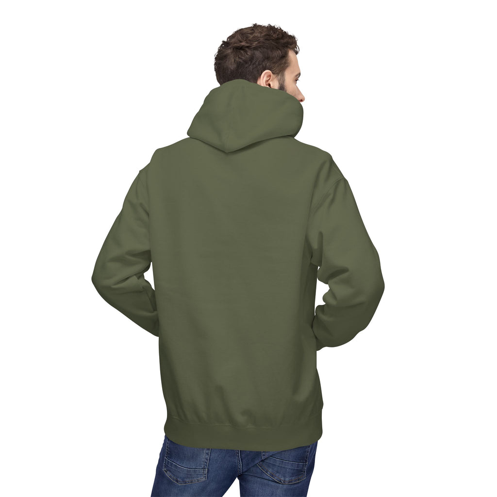 Never Typography Hoodie — Brown Casual Graphic Pullover