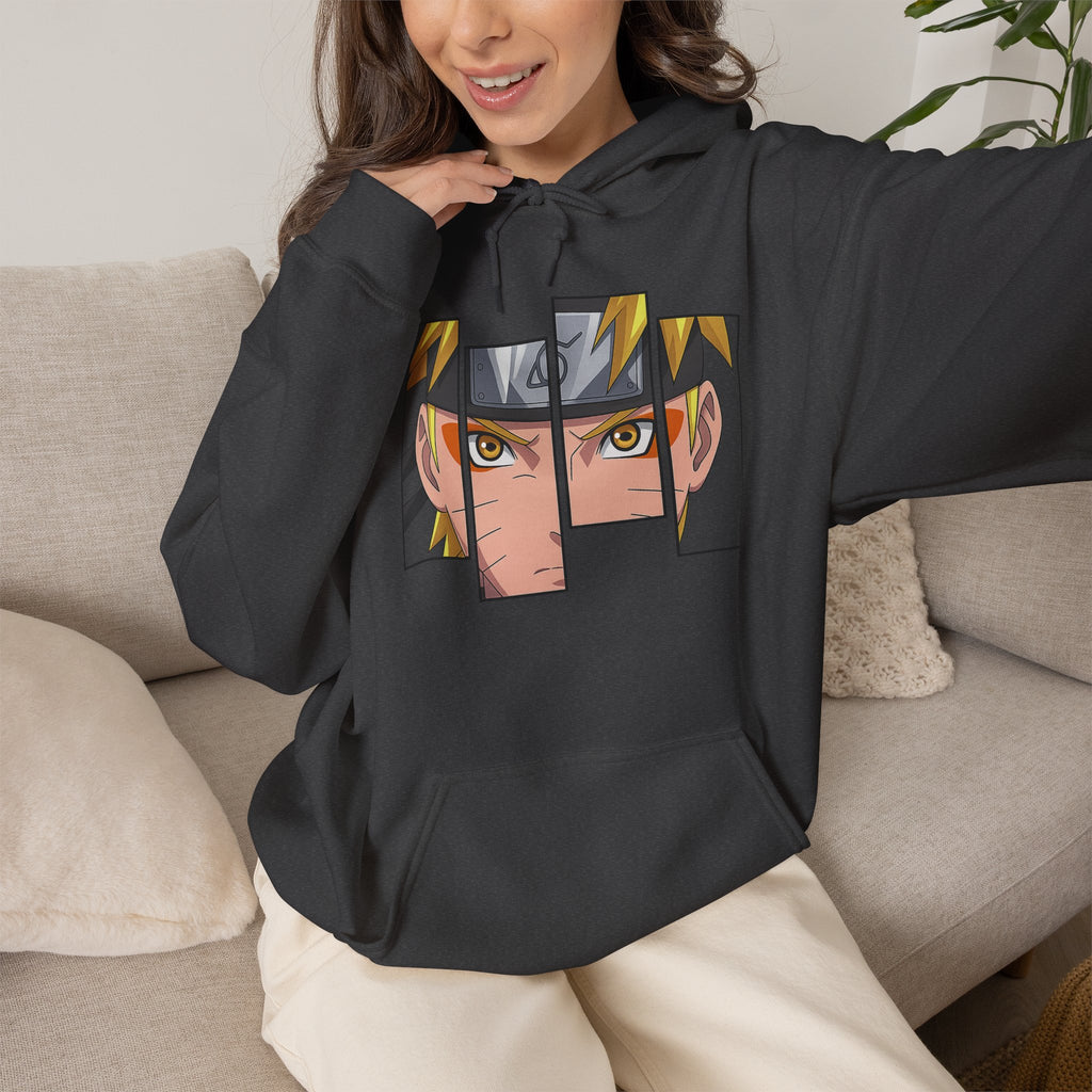 Anime Eyes Split-Panel Hoodie