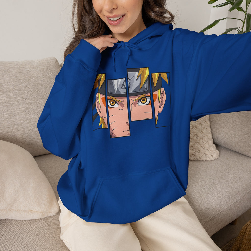 Anime Eyes Split-Panel Hoodie