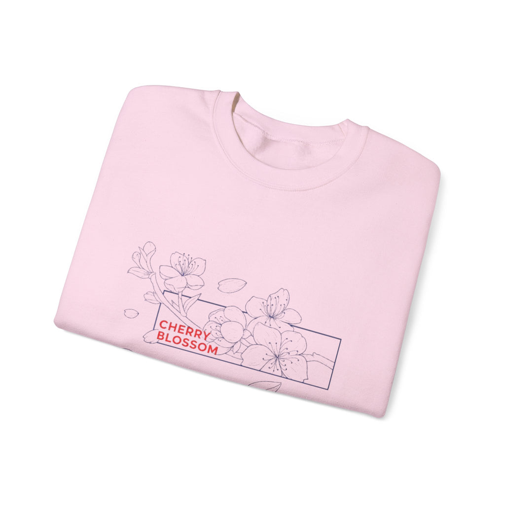 Cherry Blossom Crewneck Sweatshirt — Minimal Floral Graphic