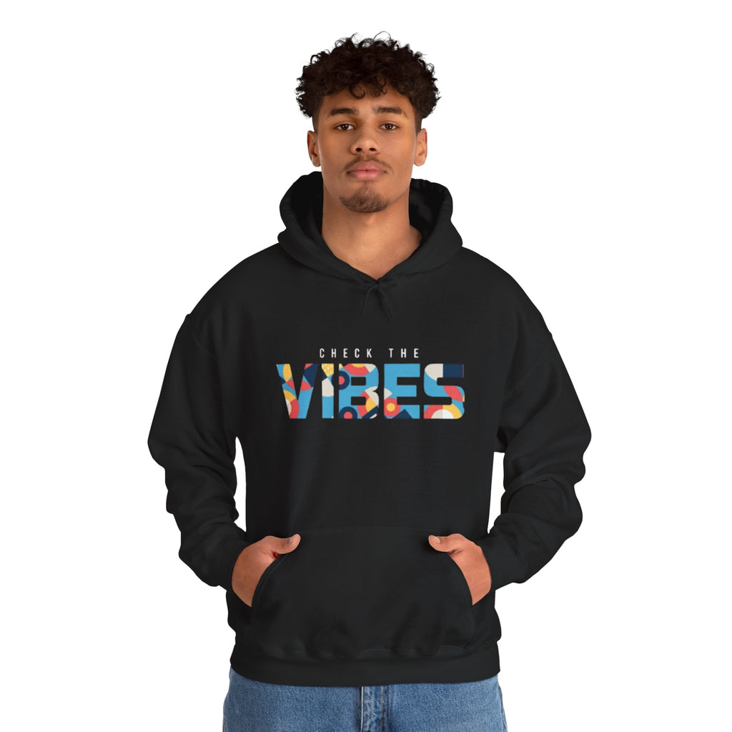 Check The Vibes Hoodie – Colorful Retro Graphic Pullover