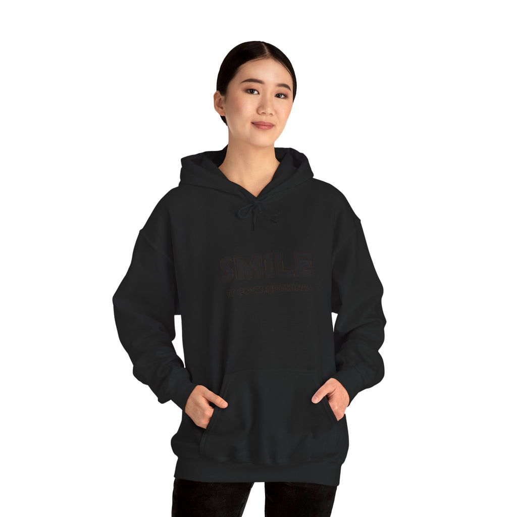 Smile It Costs Nothing Hoodie — Minimalist Positive Message Hooded Sweatshirt
