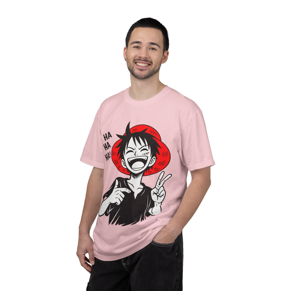 Anime Luffy Laughing Graphic T-shirt - Monkey D. Luffy Peace Sign Tee