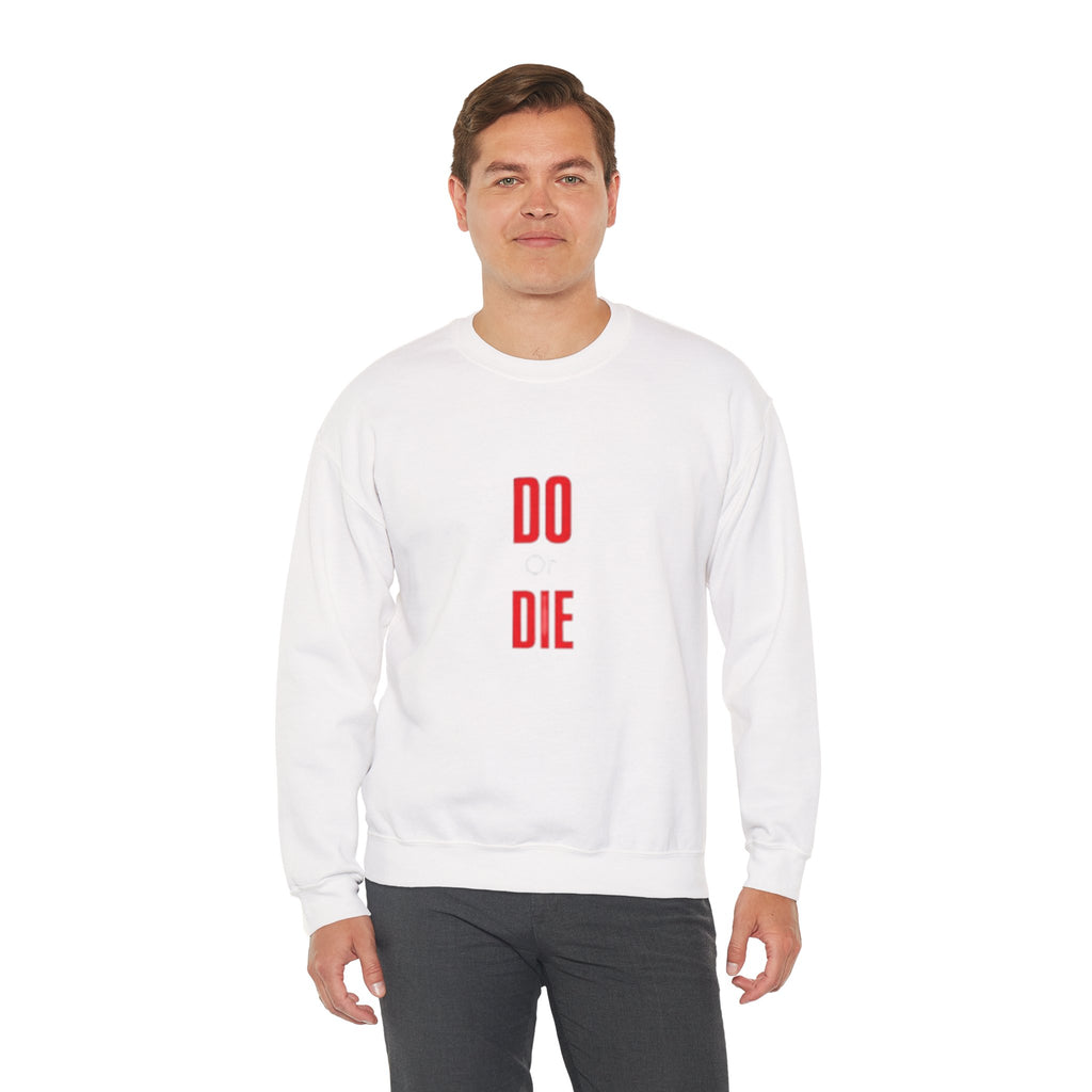 Crewneck Sweatshirt – Minimal 'DO / DIE' Red Vertical Typography