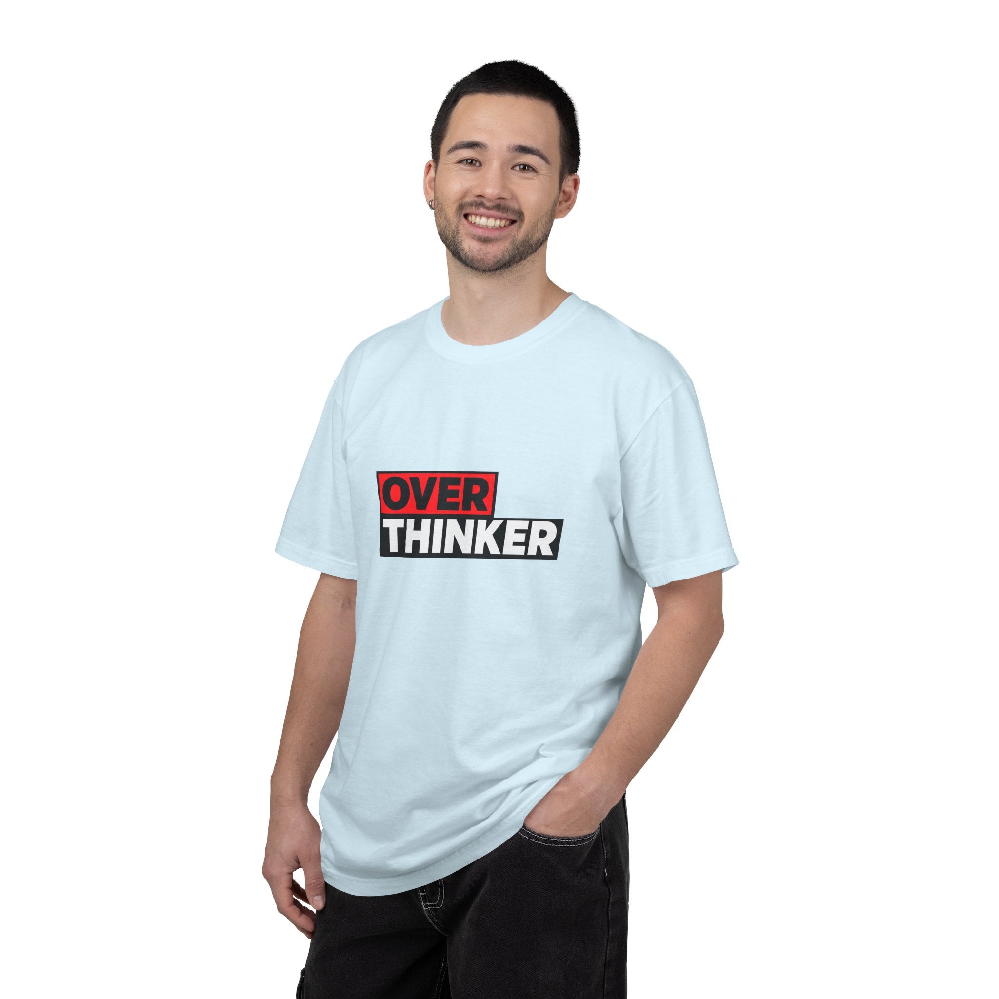 Overthinker Graphic T-Shirt — Bold Red & Black Text Tee