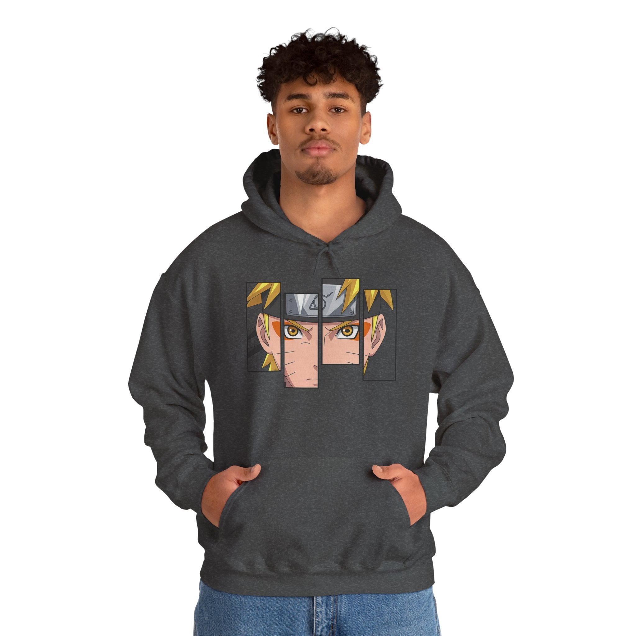 Anime Eyes Split-Panel Hoodie