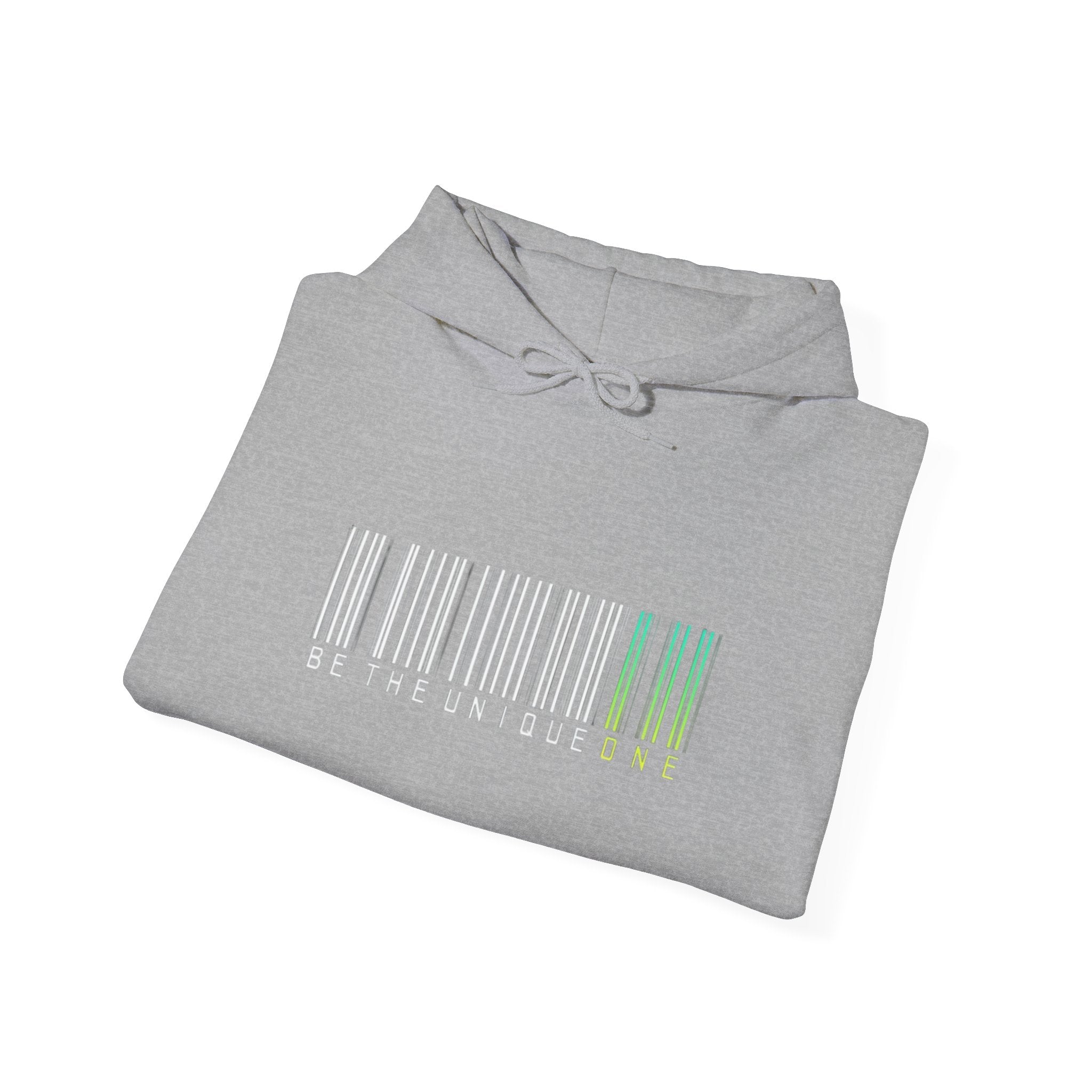 Unique One Barcode Hoodie — "Be the Unique One" Graphic Pullover