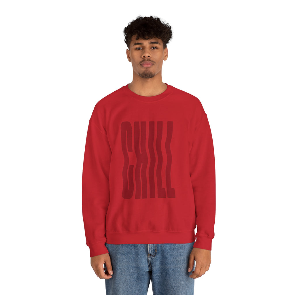 Chill Distorted Text Crewneck Sweatshirt